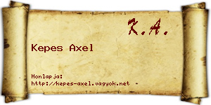 Kepes Axel névjegykártya
